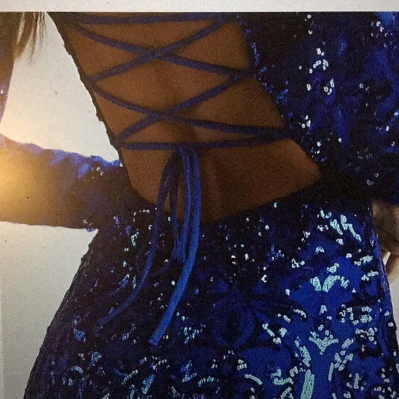 Sequin Bodycon lace-up back mini dress NWT - Picture 5 of 10